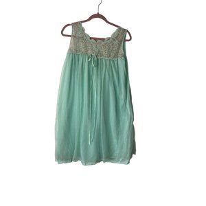 Vintage Nightgown Movie Star Baby Visit Doll Nightgown Aqua Seafoam Avian READ